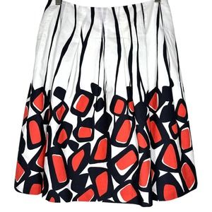 Talbots 4 Skirt Classic Full Floaty Lightweight Casual Red Black Pleats #B03